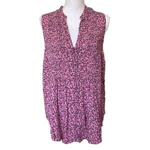 Maeve by Anthropologie Pink, Floral Sleeveless Women’s Top | Size: Large